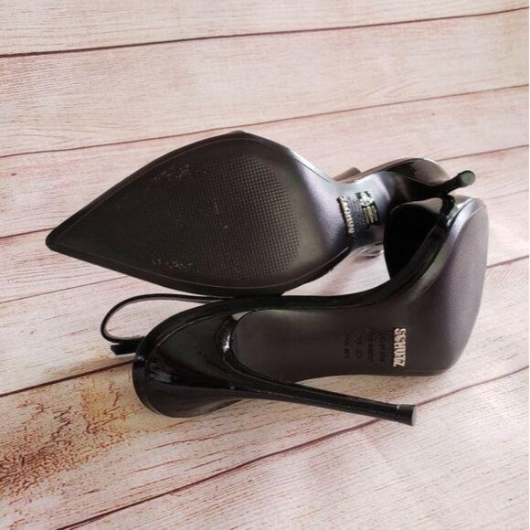 SCHUTZ Patent Leather Slingback Pointy Toe Stiletto Heels Black Women's Size 40 - Picture 7 of 10